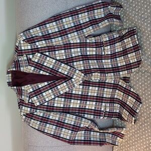 Coronet Men's Vintage Plaid Tailored Wool Blend Blazer.